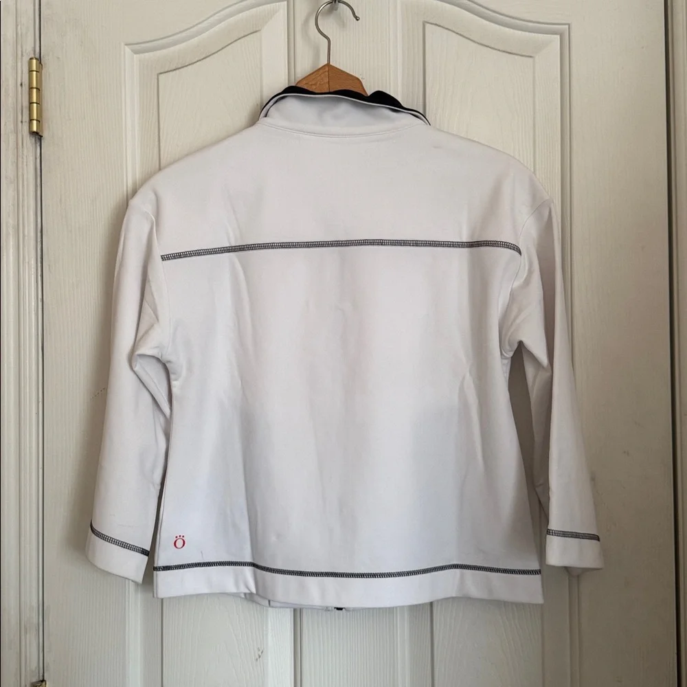 Kinona Womens To The Nines White Black Trim Golf Active Jacket size XS